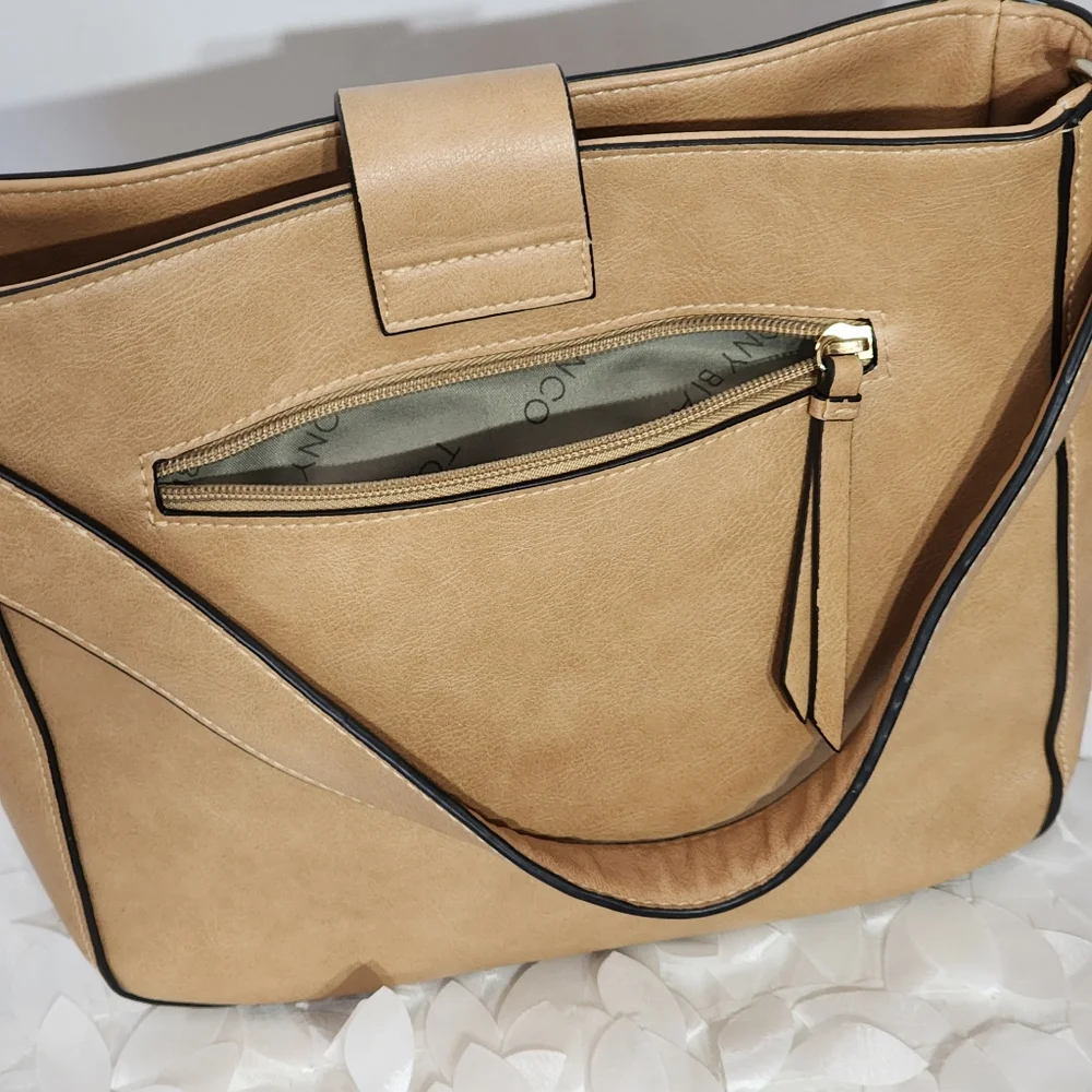 Tony Bianco bag satchel tote textured faux leather 27x23 cm NWOT - Picture 6 of 16